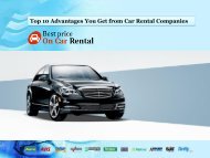 Top 10 Advantages You Get from Car Rental Companies