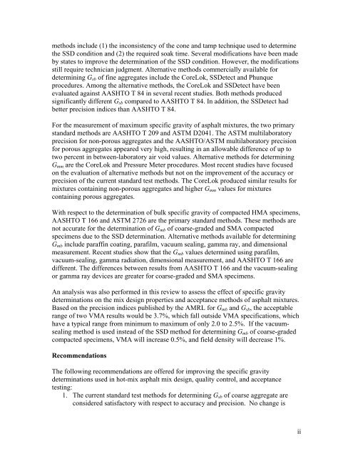 A Review of Aggregate and Asphalt Mixture Specific Gravity ...