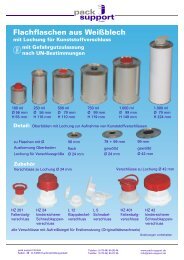 Flachflaschen aus Weißblech mit Lochung für ... - pack support GmbH