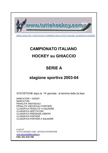 le statistiche complete del master e relegation round - Tuttohockey
