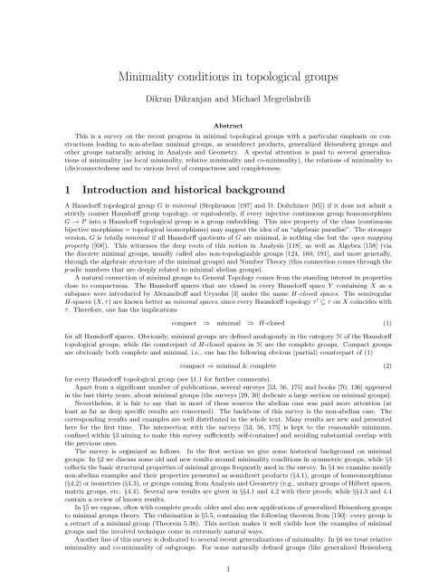 Minimality conditions in topological groups