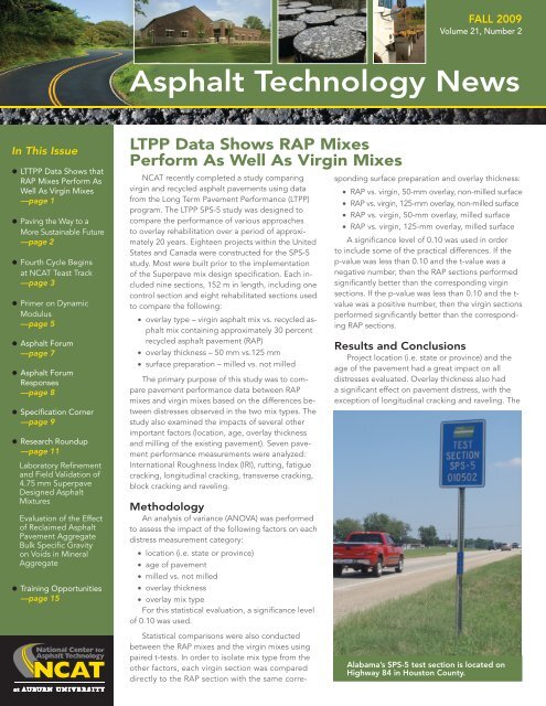 Asphalt Technology News - Auburn University