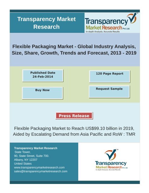 Flexible Packaging Market- Global Industry Analysis, Size, Share, Growth, Trends, Forecast 2013-2019