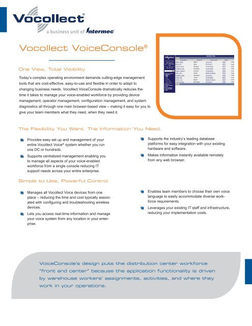 vocollect voiceconsole