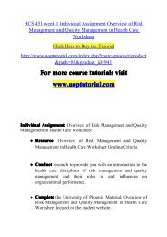 HCS 451 week 1 Individual Assignment Overview of Risk Management and Quality Management in Health Care Worksheet