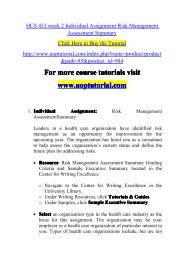 HCS 451 week 2 Individual Assignment Risk Management Assessment Summary