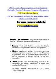 HCS 451 week 5 Team Assignment Tools and Decision Making for Ongoing Performance Management Presentation