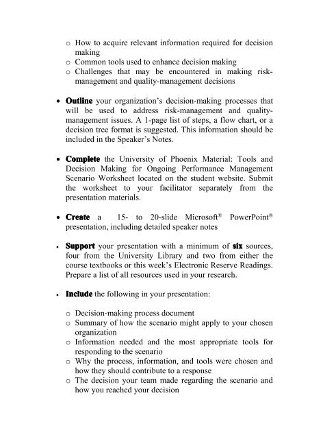 HCS 451 week 5 Team Assignment Tools and Decision Making for Ongoing Performance Management Presentation