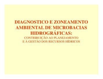 diagnóstico e zoneamento ambiental de microbacias hidrográficas