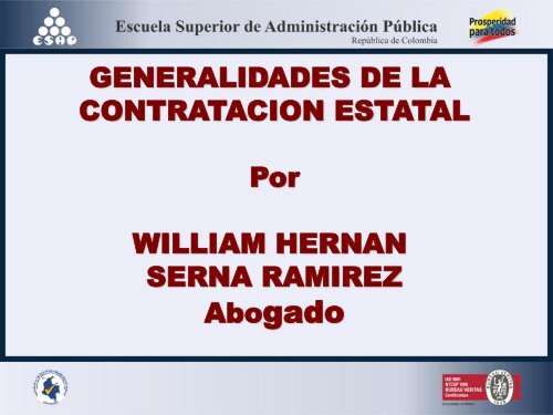 Generalidades de la ContrataciÃ³n Estatal