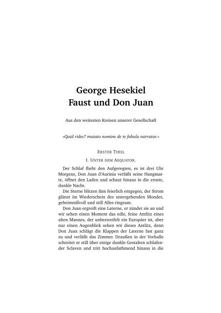 George Hesekiel Faust und Don Juan