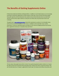 The Benefits of Getting Supplements Online