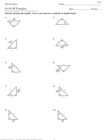 45-45-90 Triangles