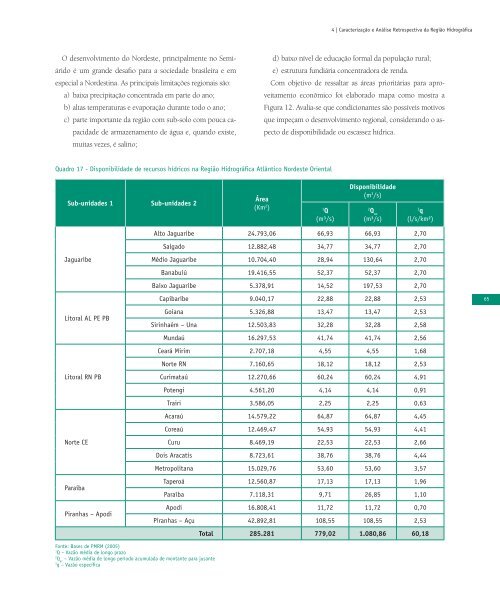 caderno da região hidrográfica atlântico nordeste oriental