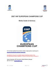 2007 IIHF EUROPEAN CHAMPIONS CUP Media ... - Tuttohockey