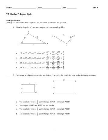 ExamView - 7.2 Similar Polygons Quiz.tst