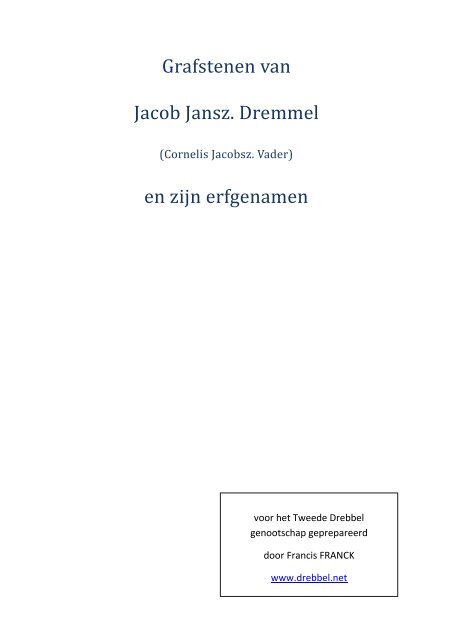 Grafstenen van Jan Jacobszn Dremmel - Cornelis Drebbel