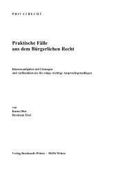 Praktische Fälle aus dem Bürgerlichen Recht - Verlag Bernhardt