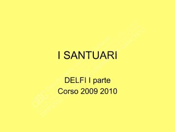 I santuari - Dipartimento di Archeologia