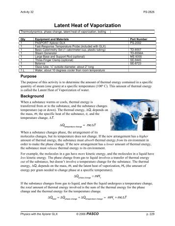 the latent heat of vaporization of The latent heat of vaporization is the heat required to convert unit mass of liquid water (say 1kg) into steam or vapour please note that the process of vaporization. the latent heat of vaporization of The latent heat of vaporization is the heat required to convert unit mass of liquid water (say 1kg) into steam or vapour please note that the process of vaporization.