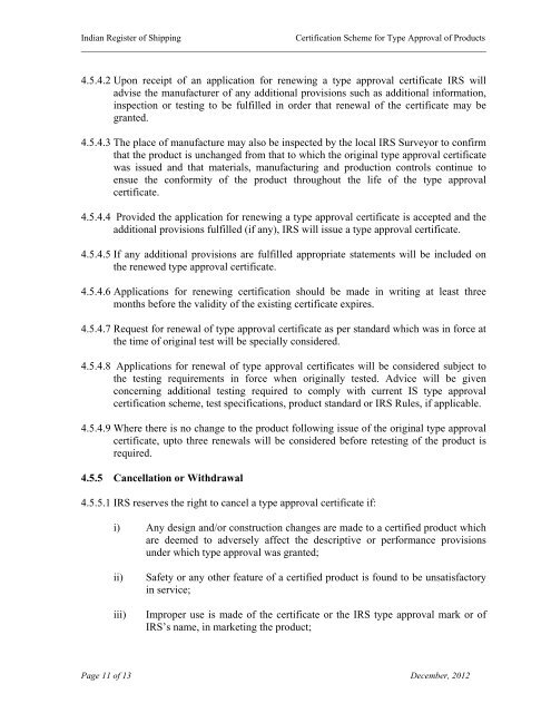 CERTIFICATION SCHEME FOR TYPE APPROVAL OF PRODUCTS ...