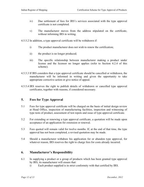 CERTIFICATION SCHEME FOR TYPE APPROVAL OF PRODUCTS ...