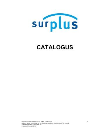 Klik voor de Surplus catalogus - Surplus Welzijn