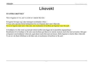 statisk likevekt - Materialteknologi