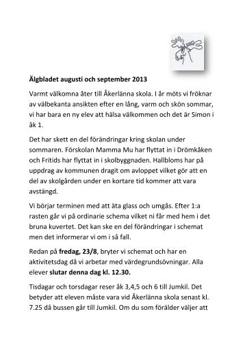 Ãlgbladet augusti och september 2013 Varmt vÃ¤lkomna Ã¥ter till ...