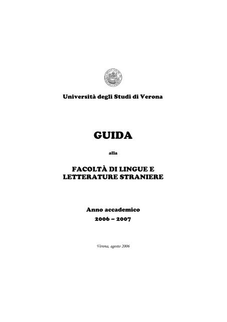 Lauree Specialistiche a.a. 2006-2007 (Parte normativa) (pdf, it, 659 ...