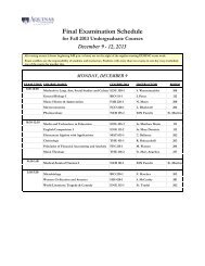 Undergraduate Exam Schedule â Fall 2013 - Aquinas College