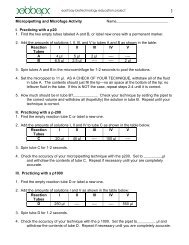 Micropipetting and Microfuge Activity ...