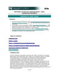 National Guideline Clearinghouse (NGC). Guideline synthesis