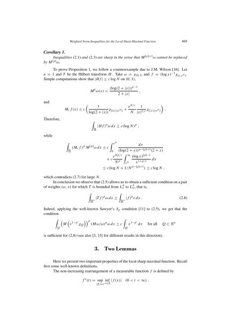 Weighted Norm Inequalities for the Local Sharp Maximal Function