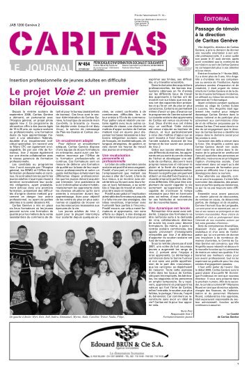 LE JOURNAL Le projet Voie 2: un premier bilan ... - Caritas GenÃ¨ve