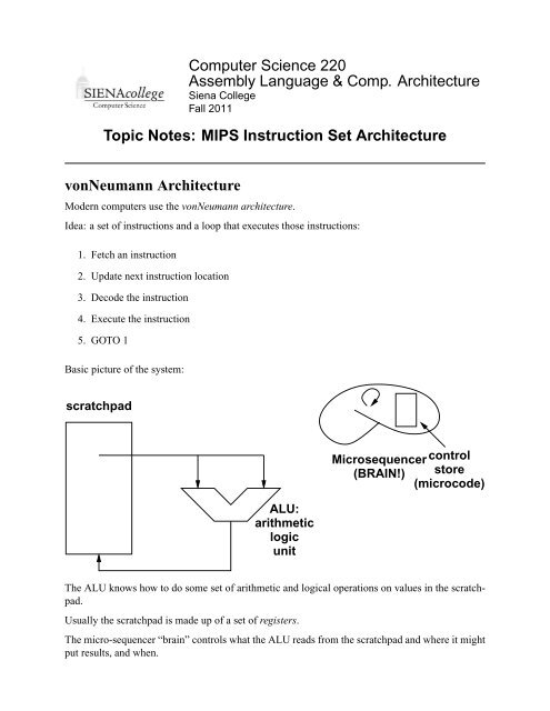 Topic Notes: MIPS ISA - Courses