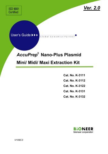 Nano-Plus Plasmid Mini/ Midi/ Maxi Extraction Kit