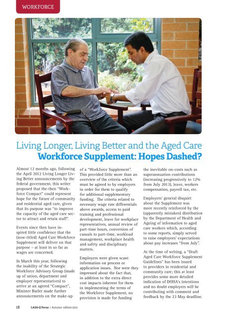 LASA Q Focus Magazine - Leading Age Services Australia ...