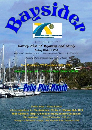 rotary club of wynnum and manly officers 2010 â€“ 2011
