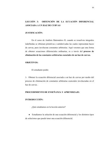 ObtenciÃ³n de la ecuaciÃ³n diferencial asociada a un haz de curvas