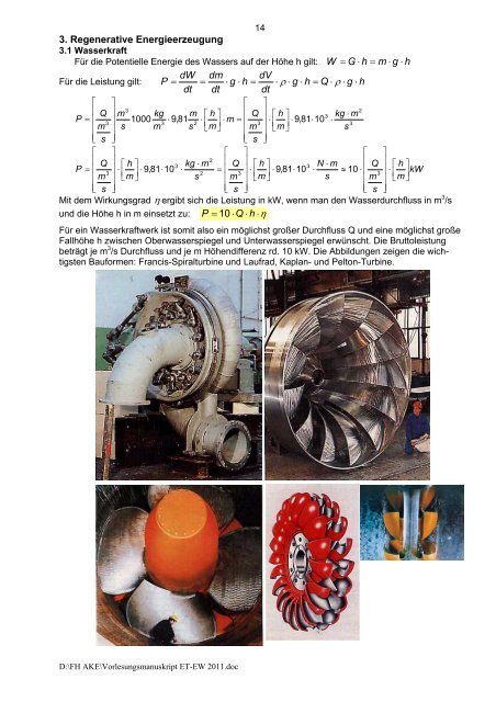 Vorlesungsmanuskript ET-EW 2011.pdf - von Prof. Dr.-Ing. H. Alt, FH ...