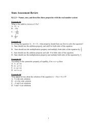 HS Mathematics State Assessment Review Worksheet