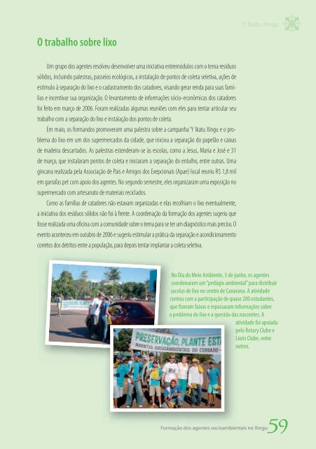 Formação dos agentes socioambientais no Xingu - Ministério do ...
