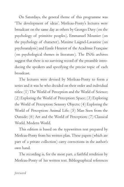 Maurice Merleau-Ponty: The World of Perception - Timothy R. Quigley