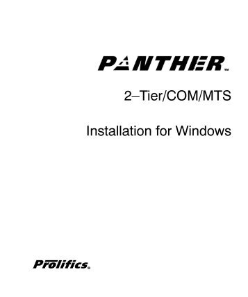 Panther COM/MTS Edition - Prolifics
