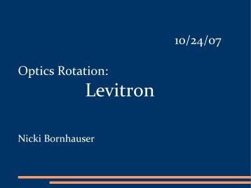 Levitron - Ultracold Atomic Physics