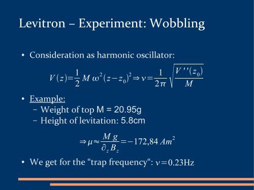 Levitron - Ultracold Atomic Physics