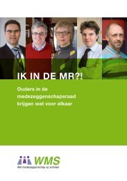Brochure voor ouders in de MR - Wet medezeggenschap op scholen