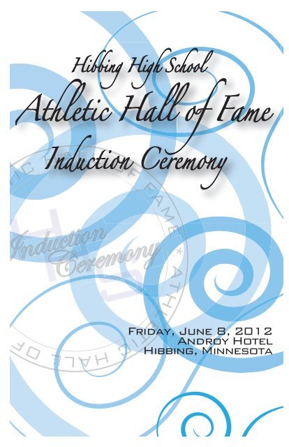 2012 HHS Athletic Hall of Fame Induction Ceremony Program.indd