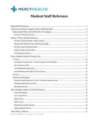 Medical Staff Reference - Mercy Health